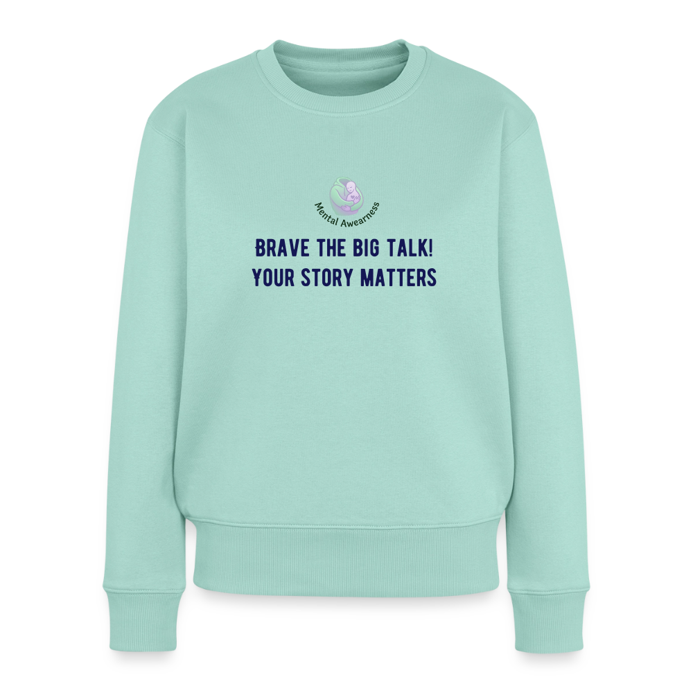 Brave The Big Talk dames sweatshirt met statement print trendy warme comfortabele sweater voor vrouwen casual outfit