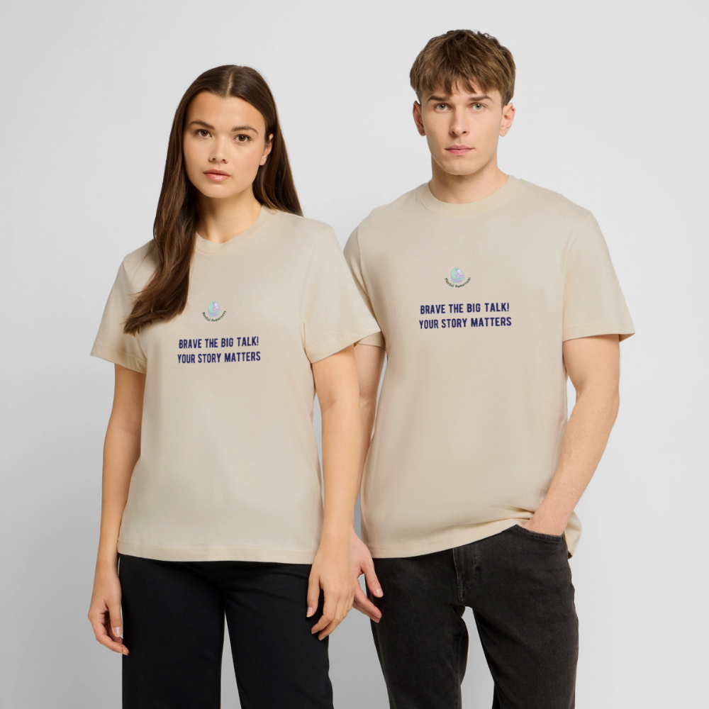 Brave The Big Talk unisex t-shirt met statement print trendy comfortabel shirt casual outfit voor dames en heren