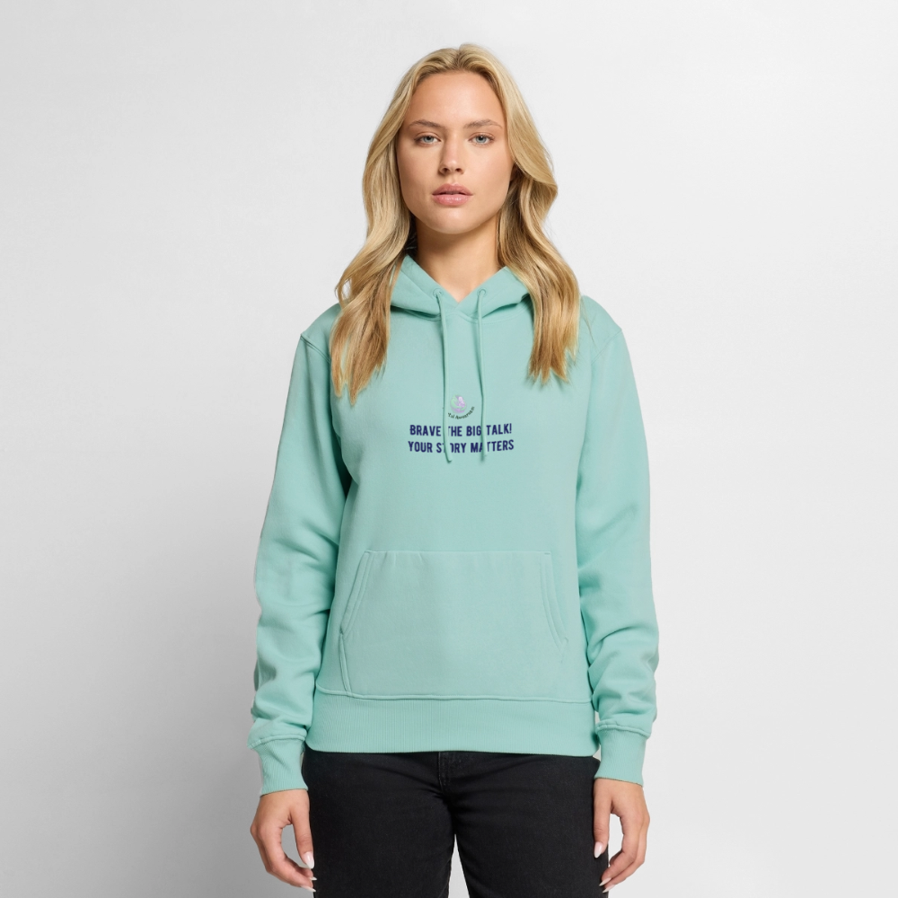 Brave The Big Talk dames premium hoodie met statement print trendy comfortabele hoodie voor vrouwen casual streetwear outfit