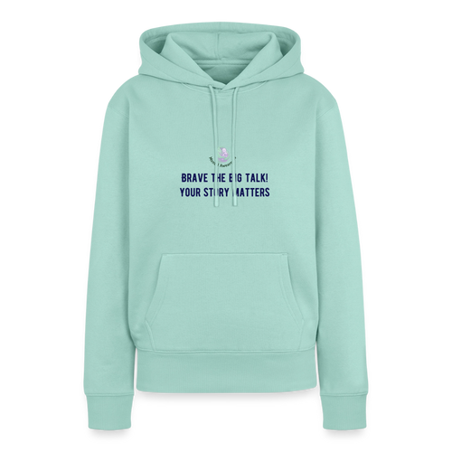 Brave The Big Talk dames premium hoodie met statement print trendy comfortabele hoodie voor vrouwen casual streetwear outfit