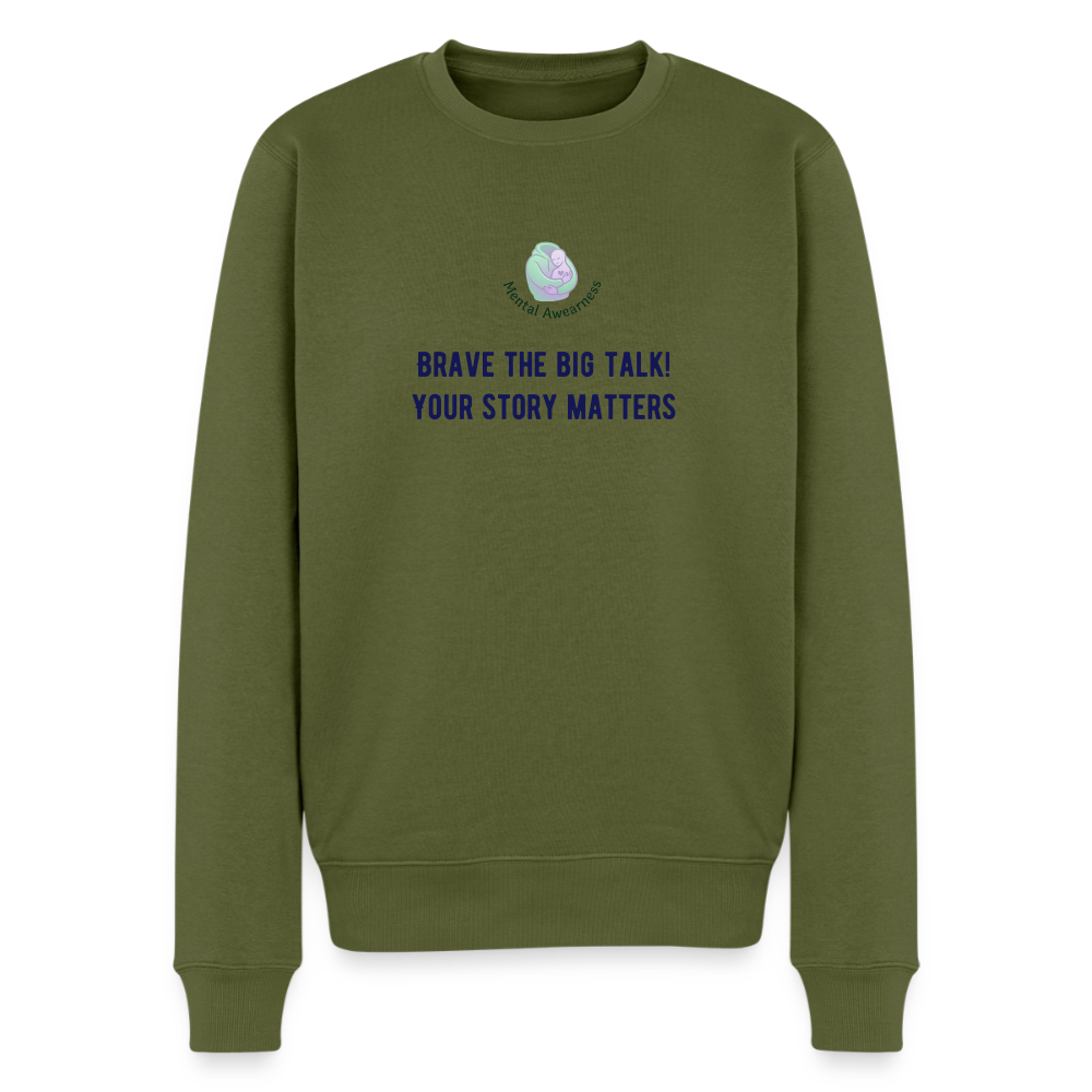 Brave The Big Talk heren sweatshirt met statement print trendy warme comfortabele sweater voor mannen casual outfit