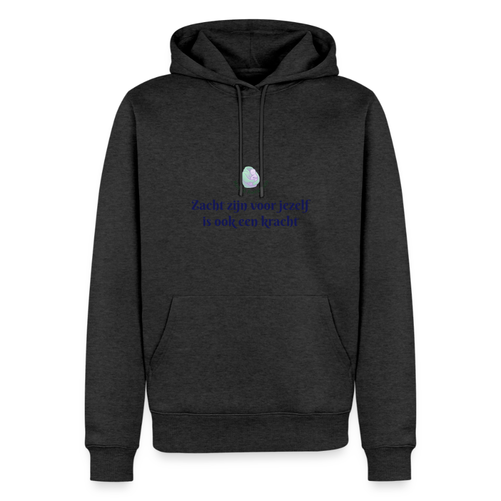 Zacht zijn voor jezelf is ook ... - Heren Hoodie - antraciet gemêleerd
