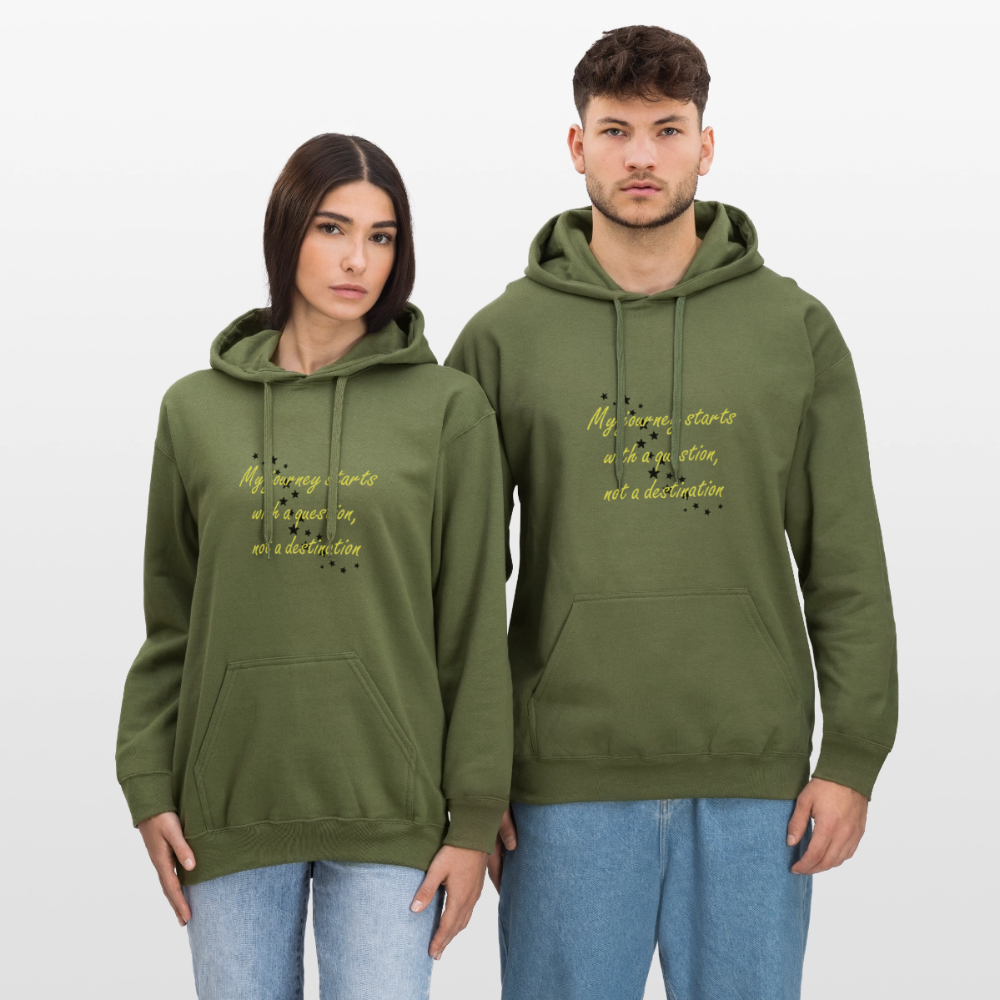 My journey starts ...  - Unisex Premium Hoodie - militairgroen