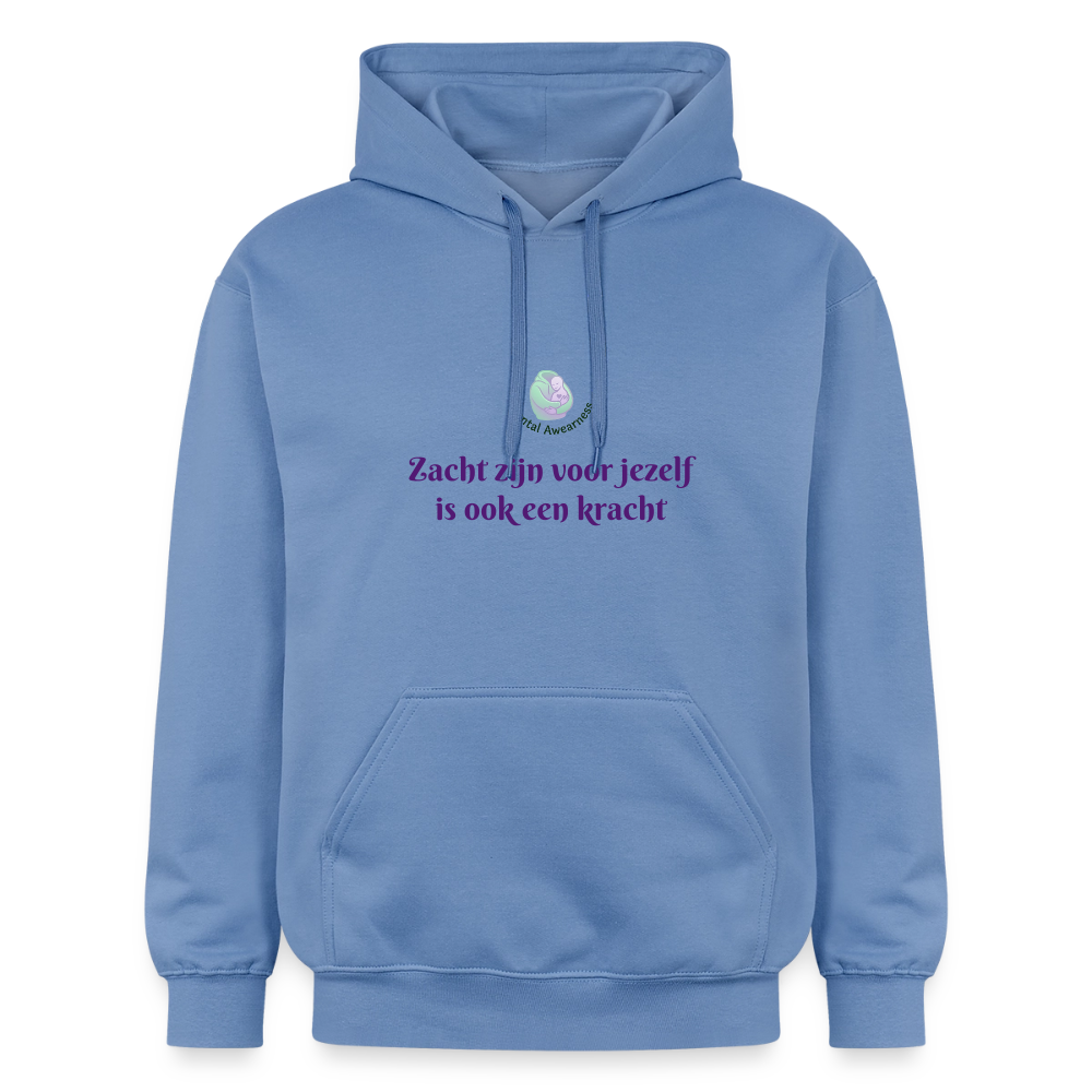 Zacht zijn voor jezelf is ook ... - Unisex Hoodie - carolina blue