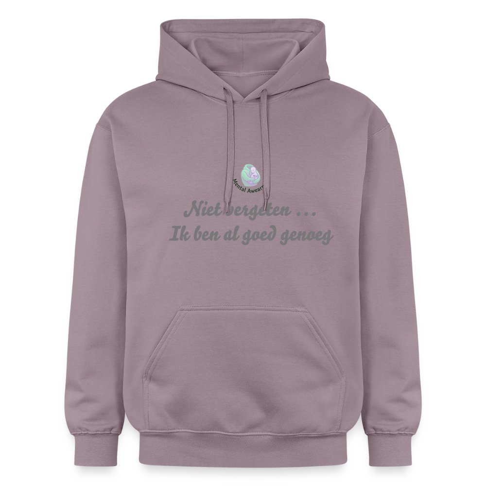 Niet vergeten ... ik ben al - Unisex Hoodie - paarsgrijs 