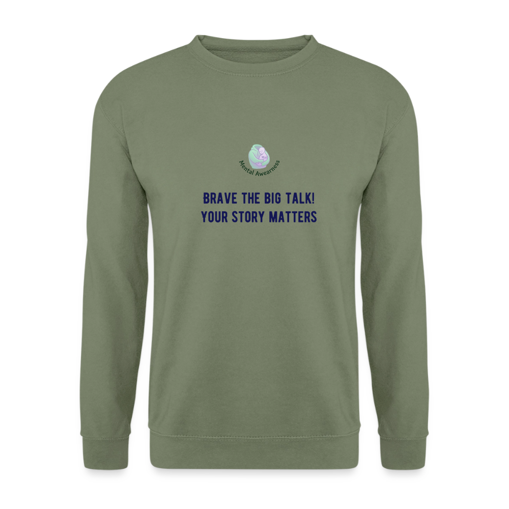 Brave The Big Talk unisex sweatshirt met statement print trendy warme comfortabele sweater casual outfit voor iedereen