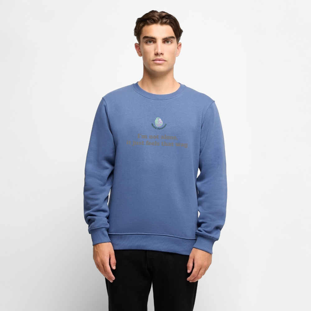 I'm not alone, it just... -  Heren Sweatshirt - duifblauw