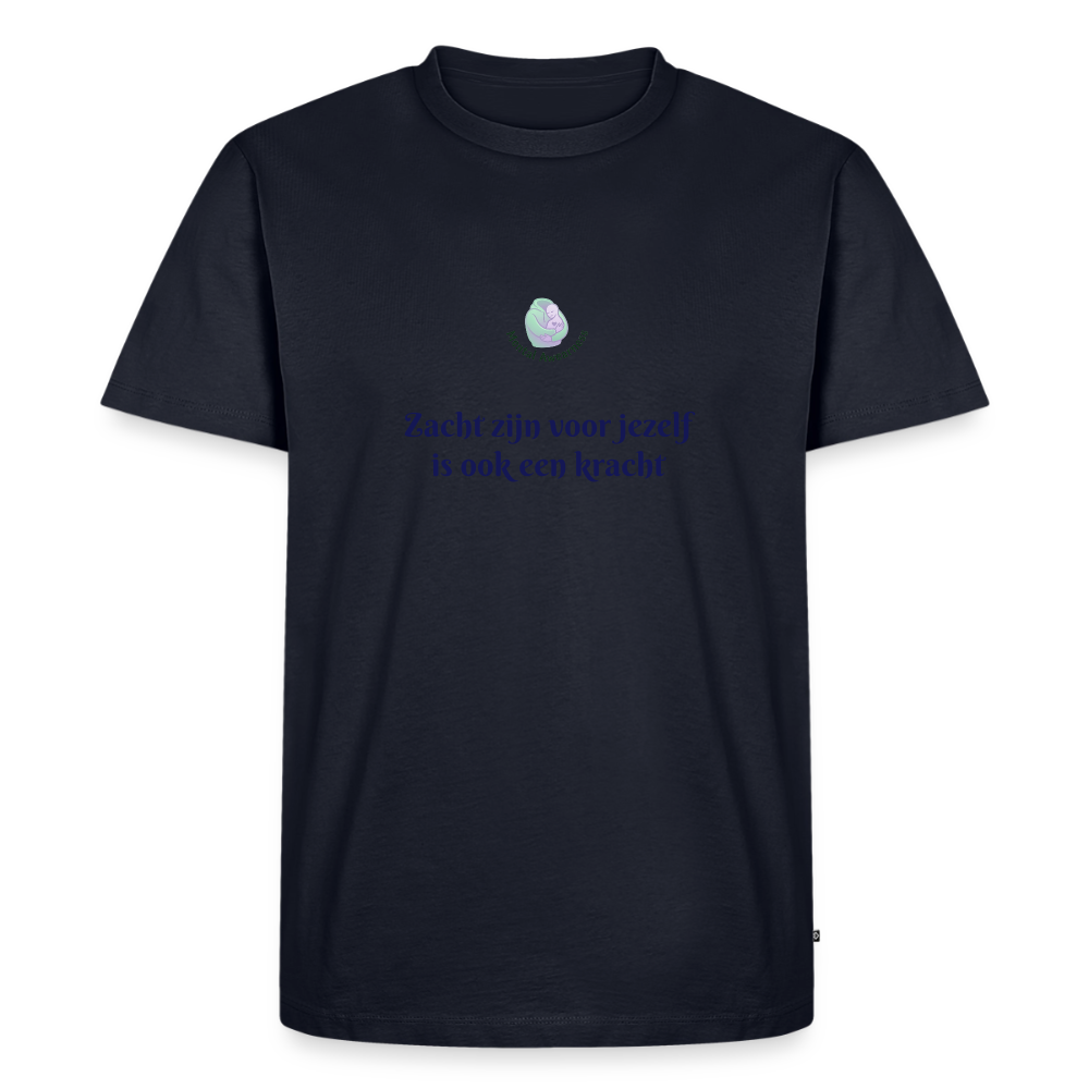 Zacht zijn voor jezelf is ook ... - Heren T-shirt - navy