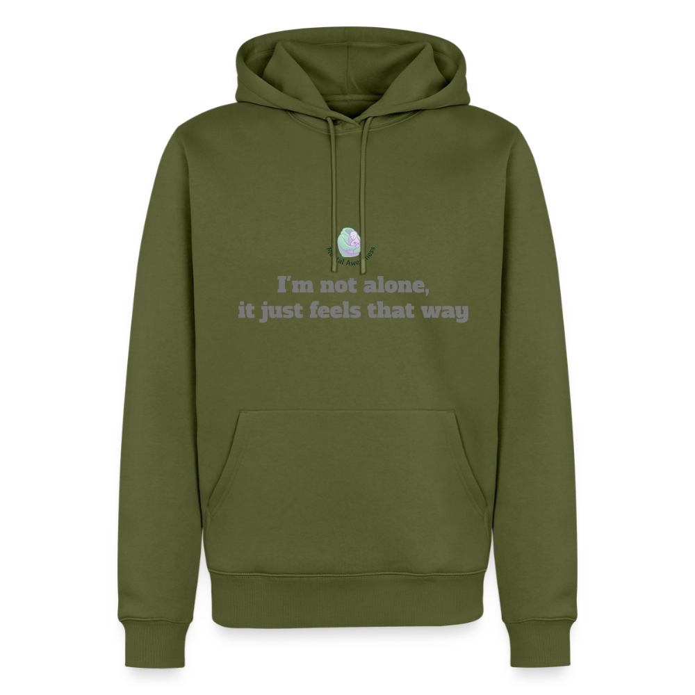 I'm not alone, it just... - Men Premium Hoodie - kaki