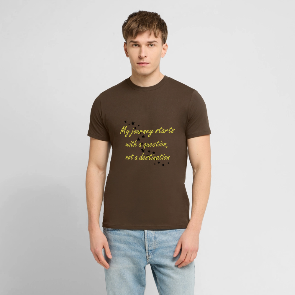 My journey starts ...  - Men Premium T-shirt - donkerbruin