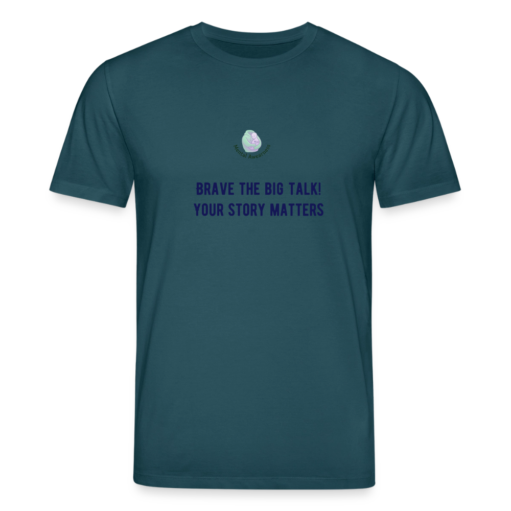 Brave the Big Talk unisex t-shirt comfortabel trendy shirt voor dames en heren met moderne pasvorm voor dagelijks gebruik