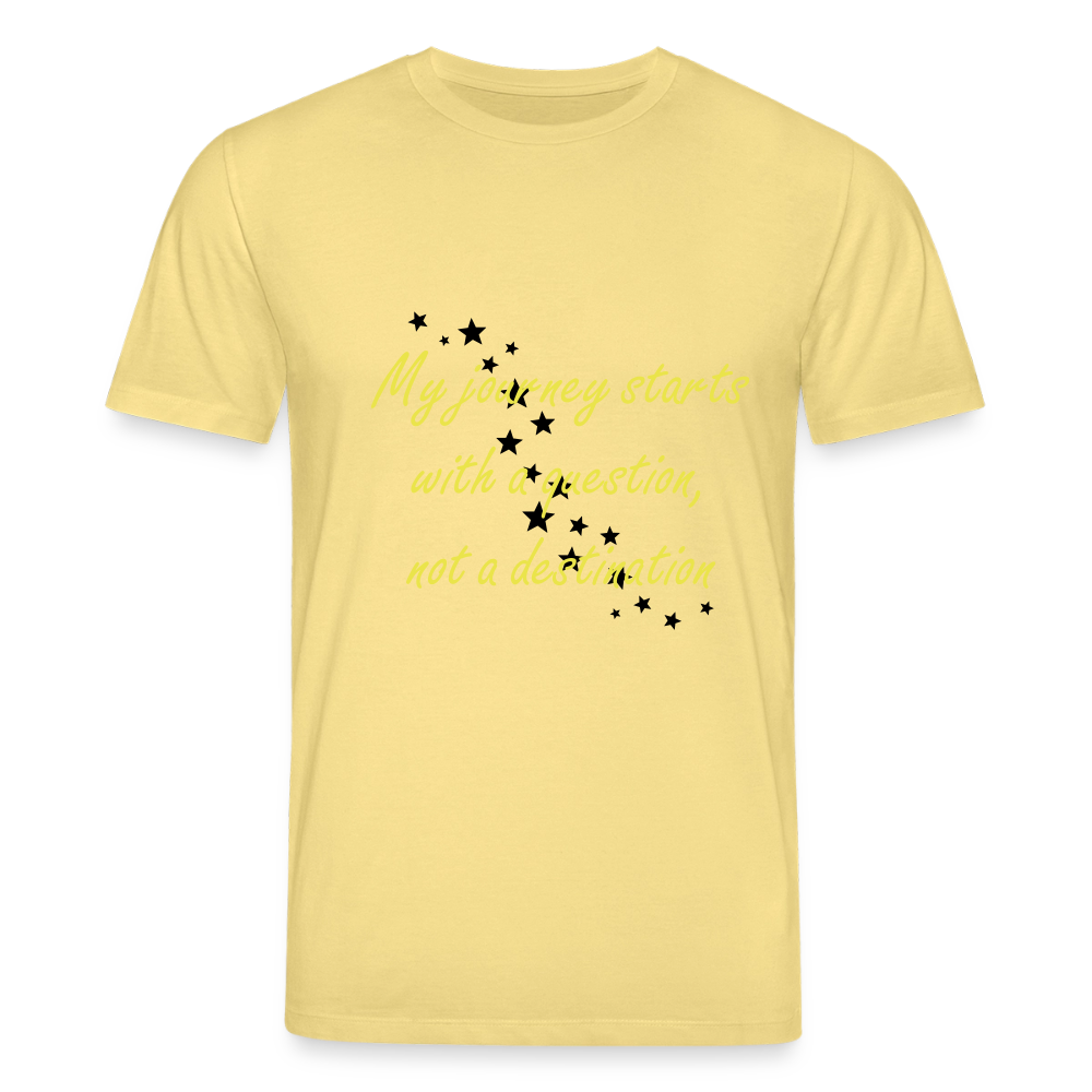 My journey starts ...  - Men Premium T-shirt - viva geel 