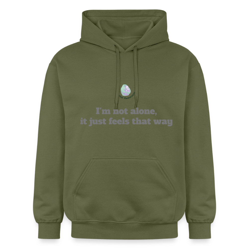 I'm not alone, it just... - Unisex Hoodie - militairgroen