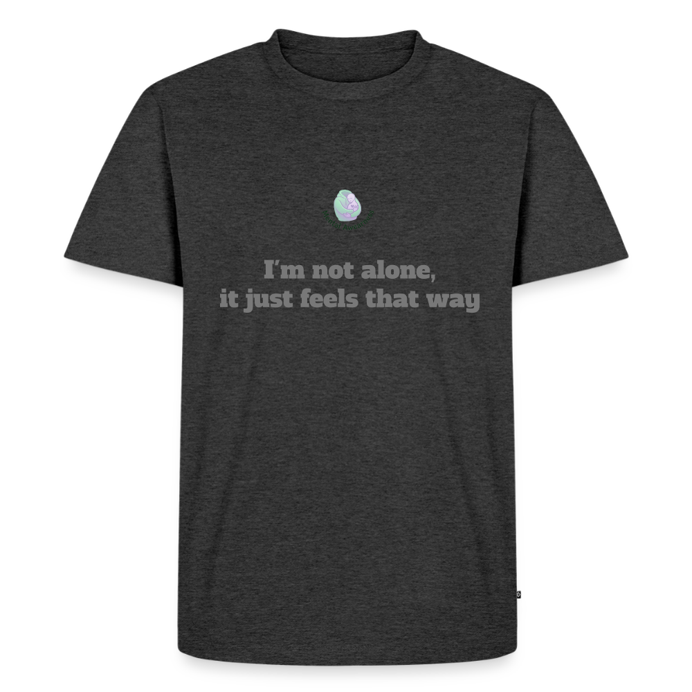 I'm not alone, it just... -  Heren T-shirt - antraciet gemêleerd