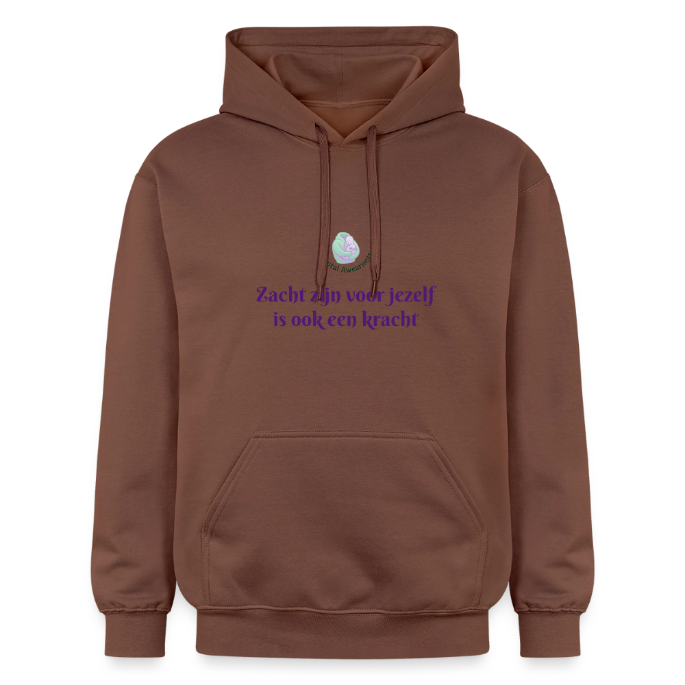 Zacht zijn voor jezelf is ook ... - Unisex Hoodie - cacao