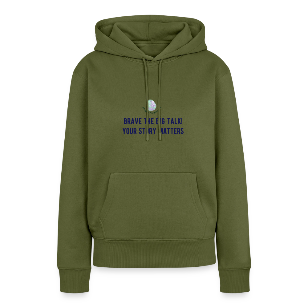 Brave The Big Talk dames premium hoodie met statement print trendy comfortabele hoodie voor vrouwen casual streetwear outfit