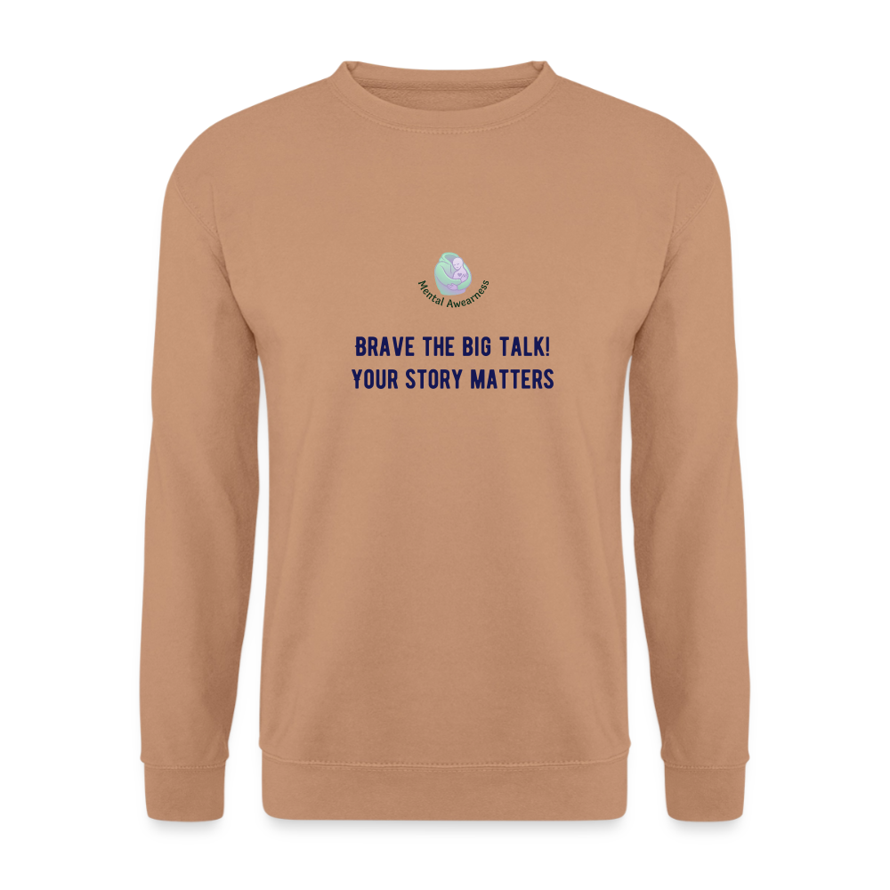 Brave The Big Talk unisex sweatshirt met statement print trendy warme comfortabele sweater casual outfit voor iedereen