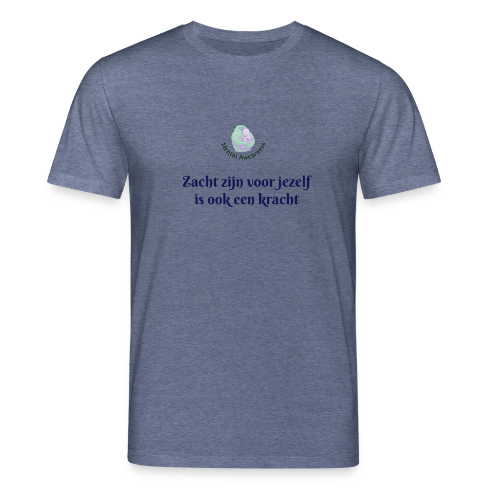 Zacht zijn voor jezelf is ook ... - Dames T-shirt - donkerblauw gemêleerd